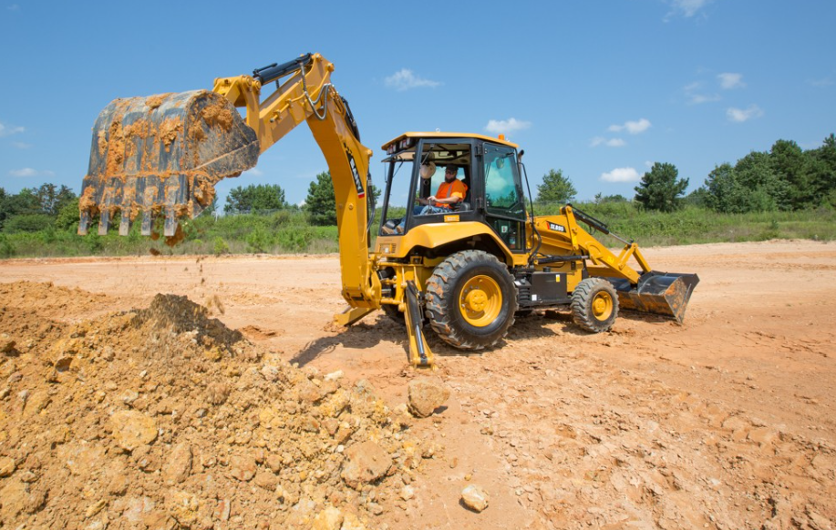 SANY SLB95 backhoe loader digging