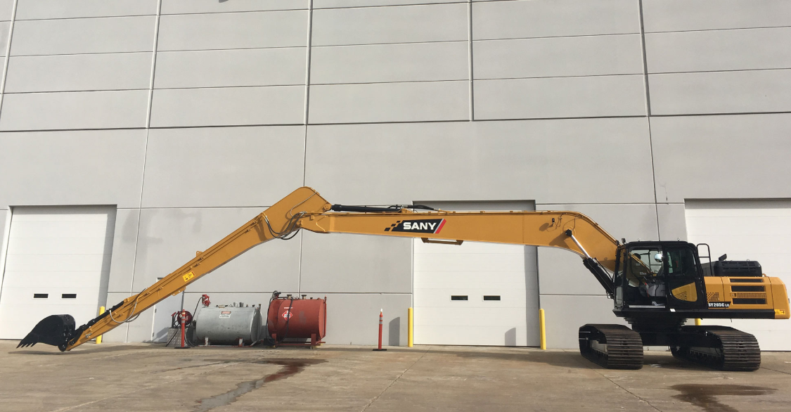 SANY large excavator with boom extended