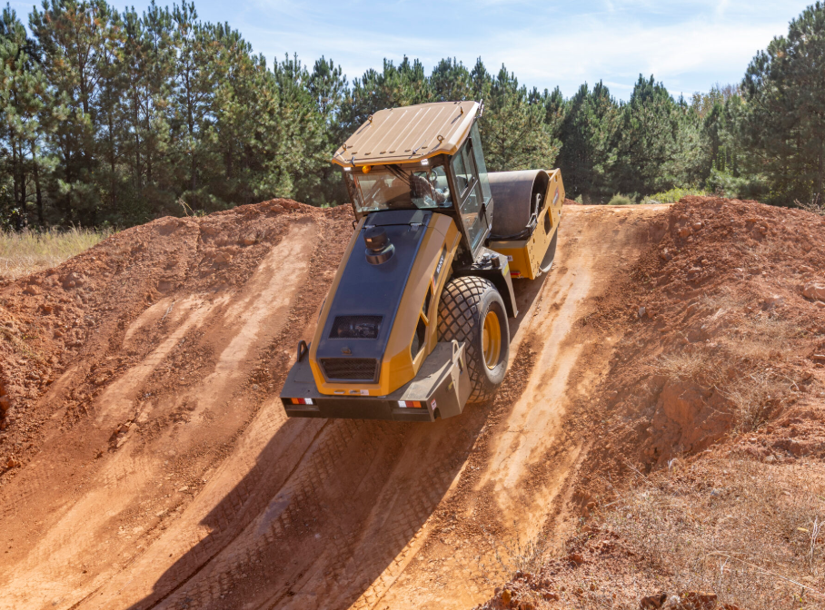 SANY road roller compacting subgrade