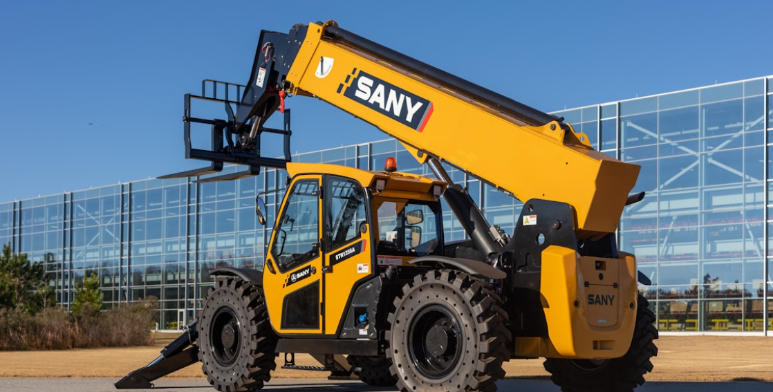 SANY telehandler with boom raised