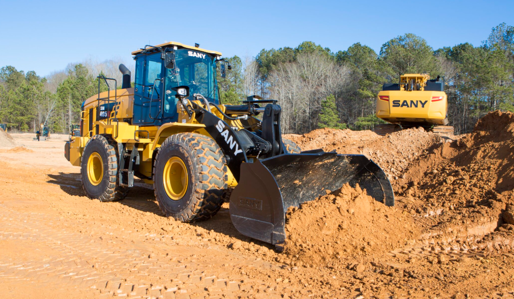 SANY wheel loader with bucket raised